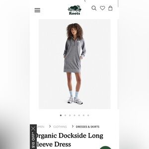 Roots Black Organic Dockside Long Sleeve Dress